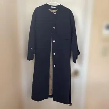 POU DOU DOU 네이비 롱 코트