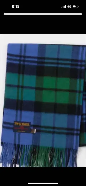 새상품급! 인기 색상 TWEEDMILL 대형 울 체크 머플러