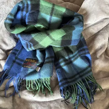 새상품급! 인기 색상 TWEEDMILL 대형 울 체크 머플러