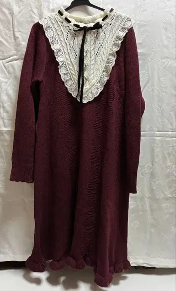 axes femme 레이스 니트 롱 원피스 니트