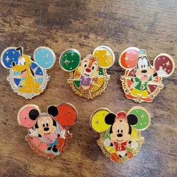 디즈니씨 5주년 핀 배지 5개 세트