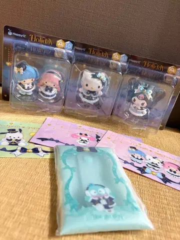 미개봉 산리오 해피 복권 A상 키티, 쿠로미, 리틀트윈스타 피규어