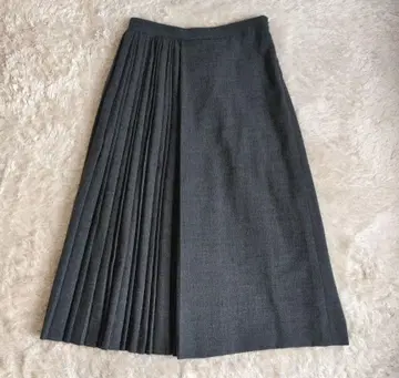 새상품급 Theory 랩 디자인 플리츠 롱 스커트 그레이