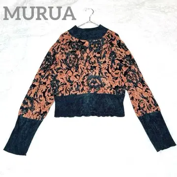 [ 새상품급 ] MURUA 무루아 패턴 자카드 니트 그린/오렌지