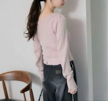 [ kastane ] 데미지 리브 니트 풀오버