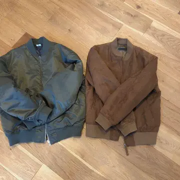 올리브 그린 브라운 MA-1 자켓 유니클로