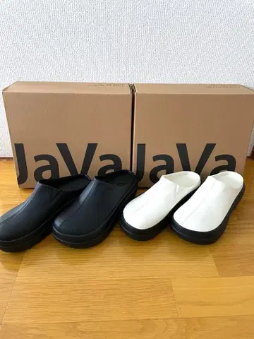 [ JaVa 자바 콜라보 ] 통굽 샌들 블랙 화이트 2족 세트 사이즈 S