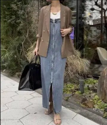 DOUDOU 텐셀 데님 살로펫 36 맥시 길이 조정 가능