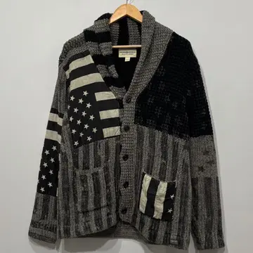레어 랄프 로렌 서플라이 성조기 패치워크 코위찬 니트 L 블랙