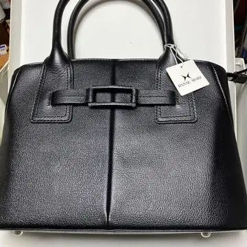 블랙 가죽 핸드백 모리 하나에