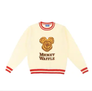 미키 와플 니트 스웨터