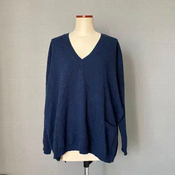 theory 띠어리 캐시미어 V넥 니트 네이비 루즈핏