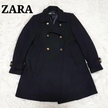 ZARA 자라 골드 버튼 더블 브레스트 P 코트 나폴레옹 M 네이비