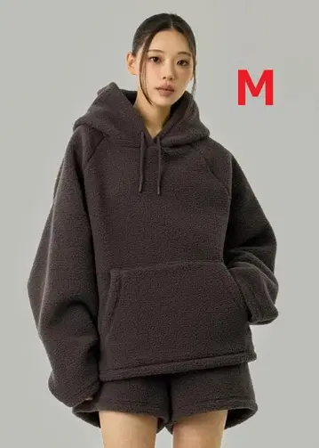 젝시믹스 쉘파 오버핏 후드티 M 차콜