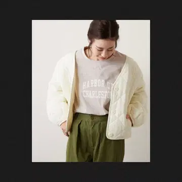 차오패닉 티피 숏 퀼팅 자켓 아이보리