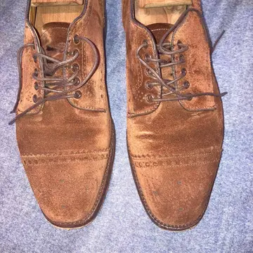 Alden 브라운 스웨이드 윙팁 비즈니스 슈즈