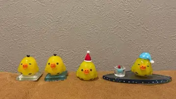 키이로이토리 유리 피규어 4개 세트