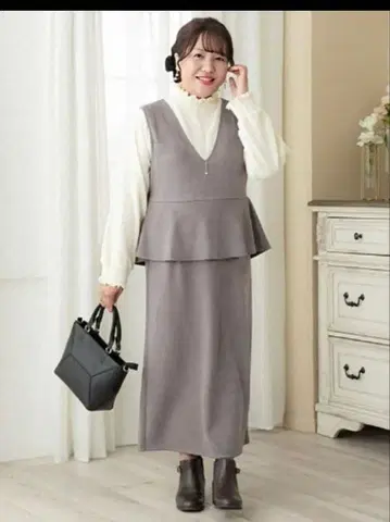 시마무라 Hina 페플럼 점프수트 원피스 4L