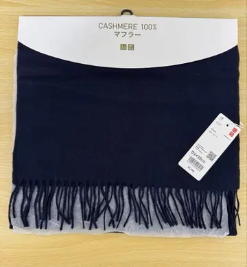 미사용 새상품 UNIQLO 캐시미어 100% 머플러 네이비