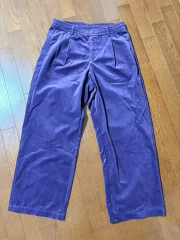 퍼플 벨로아 와이드 팬츠