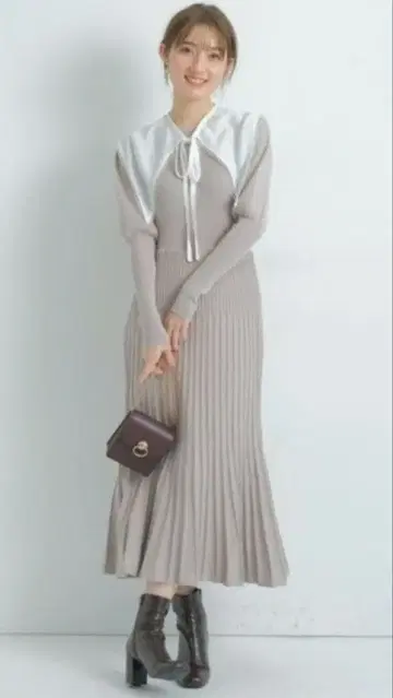 아푸와이저 리셰 2WAY 카라 니트 원피스