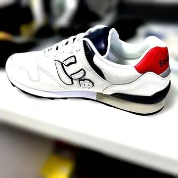 Sangacio 뉴즈 가죽 캐주얼 스니커즈 트리콜로 화이트