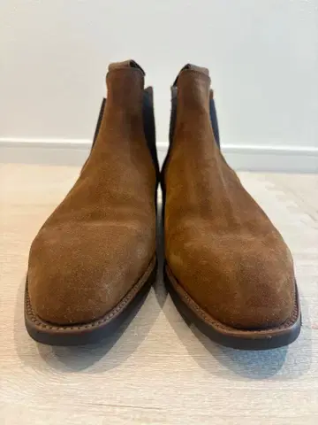 GRENSON 브라운 스웨이드 사이드 고어 부츠 7/F