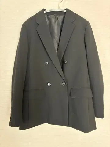 유니클로 더블 자켓 블랙 M