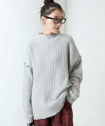 FREAK'S STORE 헤비 와플 메로우 하이넥 니트