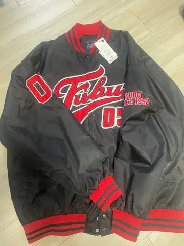 FUBU 바시티 자켓 블랙/레드 05