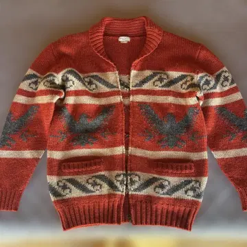 SUIVI 에스닉 패턴 니트 가디건