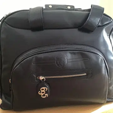 ABARTH 블랙 가죽 보스턴 백