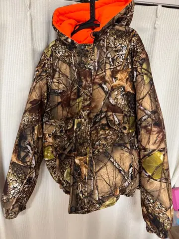 리버서블 카모플라쥬 오렌지 자켓