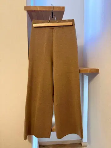 anayi 울 밀라노 리브 니트 팬츠 베이지