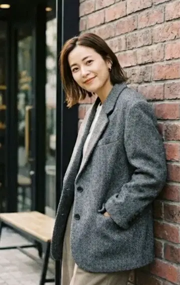 트위드 오버 자켓