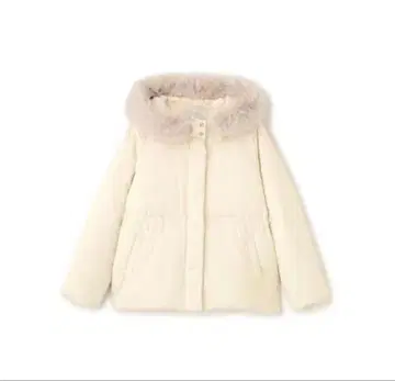 아이보리 퍼(fur) 포함 다운 자켓
