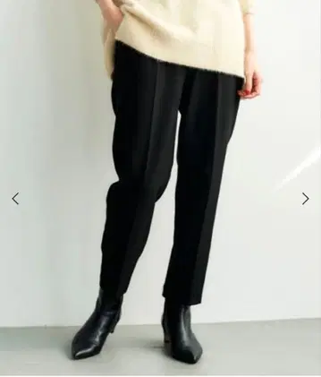 미착용 le coeur bland 턱 테이퍼드 팬츠 블랙 38