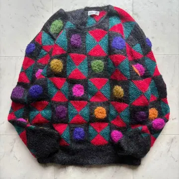 디자인 니트 핸드 니트 니트 스웨터 올 패턴 자수 3D 멀티 컬러