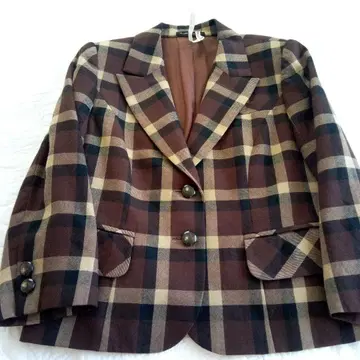 별주 제작 브라운 계열 체크 테일러드 자켓
