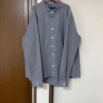 NATURAL LAUNDRY 긴팔 셔츠 사이즈 3 네이비 화이트 체크