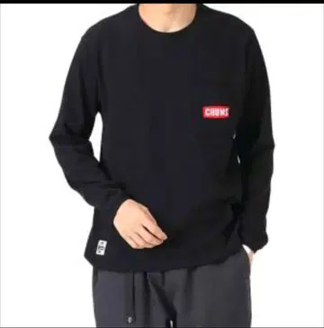CHUMS 블랙 긴팔 T셔츠 CH01-2306 Black