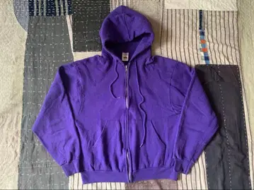 90s 프룻 오브 더 룸 풀 집업 후드티 보라색 러셀 챔피온