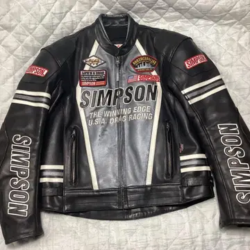 심슨 가죽 바이크 자켓