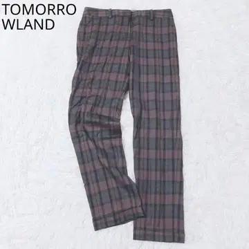 투모로우랜드 슬랙스 팬츠 체크 스트레치 캐주얼 배색 36