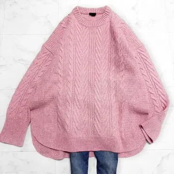 캐시미어 모헤어 케이블 니트