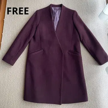 [ 어반 리서치 ] 노카라 롱 코트 프리 사이즈 짙은 보라색