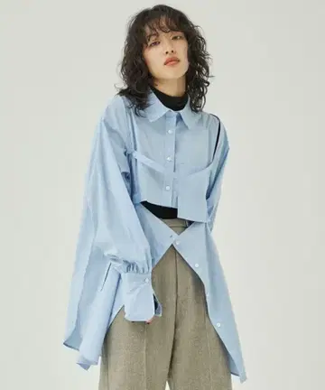 PUBLIC TOKYO 라이트 블루 셔츠