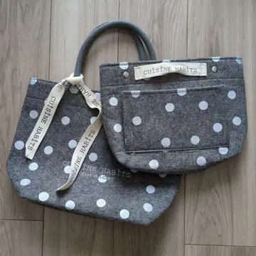 새상품급! CUISINE HABITS 물방울 패턴 토트백 백 인 백 포함