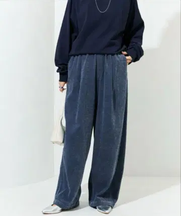 FREAK'S STORE 셔닐 데님 미기모 이지 팬츠