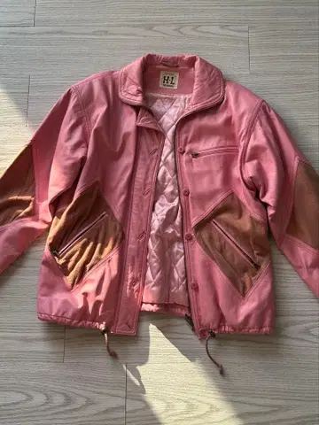 H L 핑크 가죽 자켓
